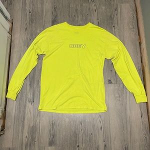 Neon Yellow Obey Long Sleeve
